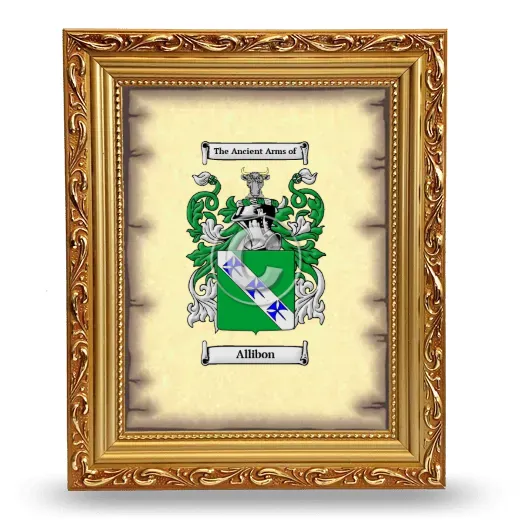 Allibon Coat of Arms Framed - Gold