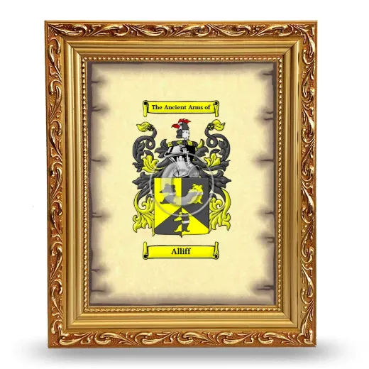 Alliff Coat of Arms Framed - Gold