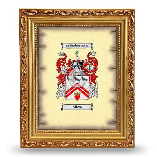 Alliva Coat of Arms Framed - Gold