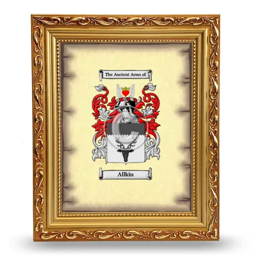 Allkin Coat of Arms Framed - Gold