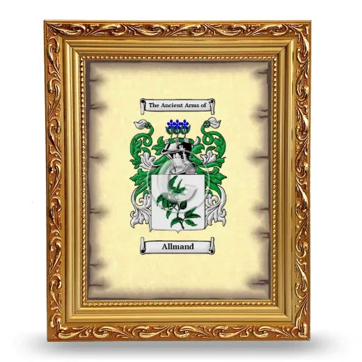 Allmand Coat of Arms Framed - Gold