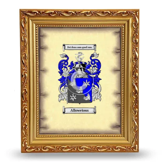 Alloweious Coat of Arms Framed - Gold