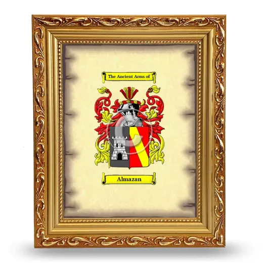 Almazan Coat of Arms Framed - Gold
