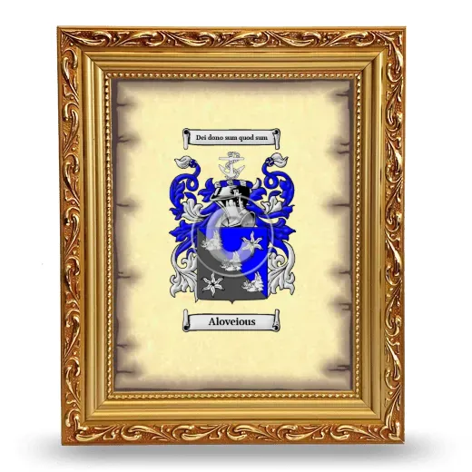 Aloveious Coat of Arms Framed - Gold