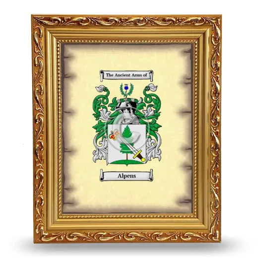 Alpens Coat of Arms Framed - Gold