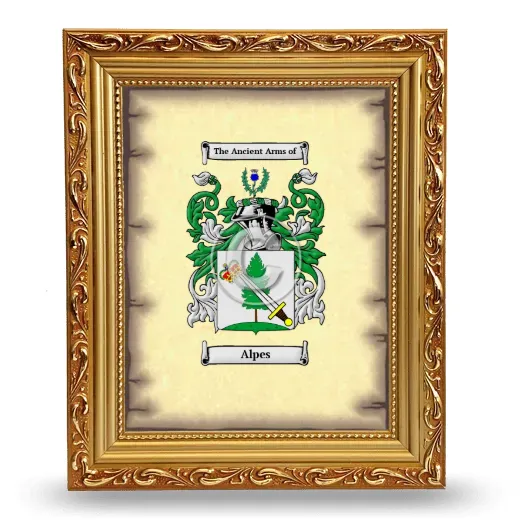 Alpes Coat of Arms Framed - Gold