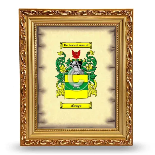 Alrage Coat of Arms Framed - Gold