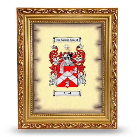Alred Coat of Arms Framed - Gold