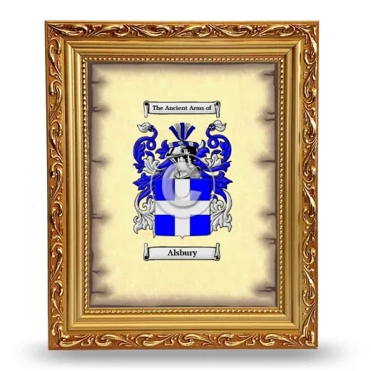 Alsbury Coat of Arms Framed - Gold