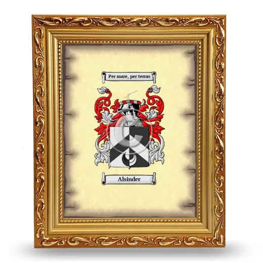 Alsinder Coat of Arms Framed - Gold