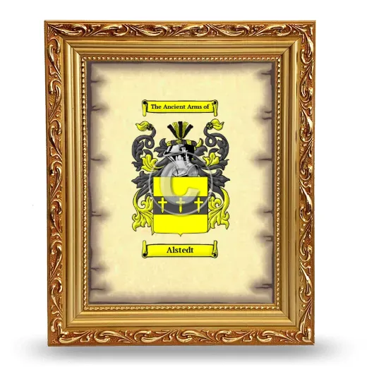 Alstedt Coat of Arms Framed - Gold