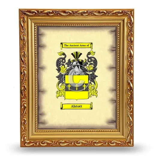 Alstott Coat of Arms Framed - Gold