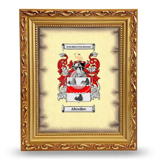 Alterdice Coat of Arms Framed - Gold