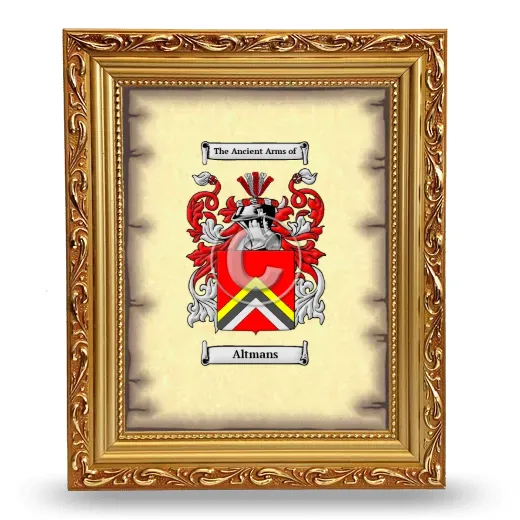 Altmans Coat of Arms Framed - Gold