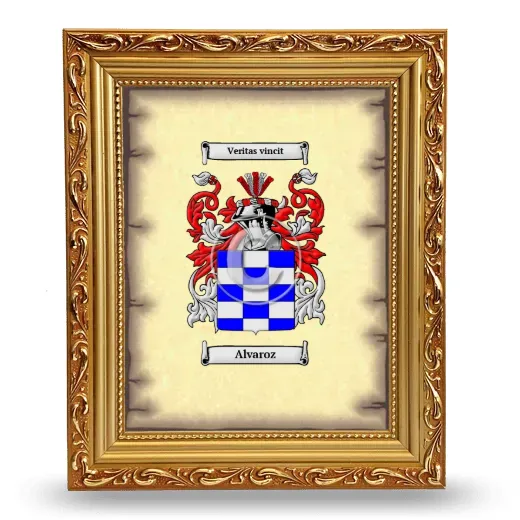 Alvaroz Coat of Arms Framed - Gold