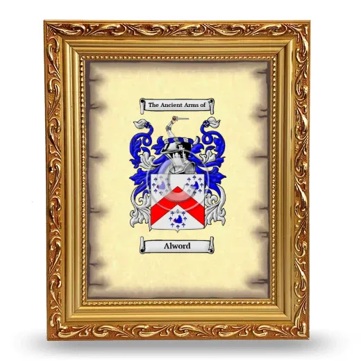 Alword Coat of Arms Framed - Gold