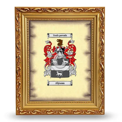 Alysom Coat of Arms Framed - Gold