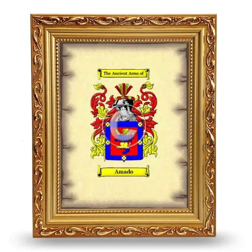 Amado Coat of Arms Framed - Gold