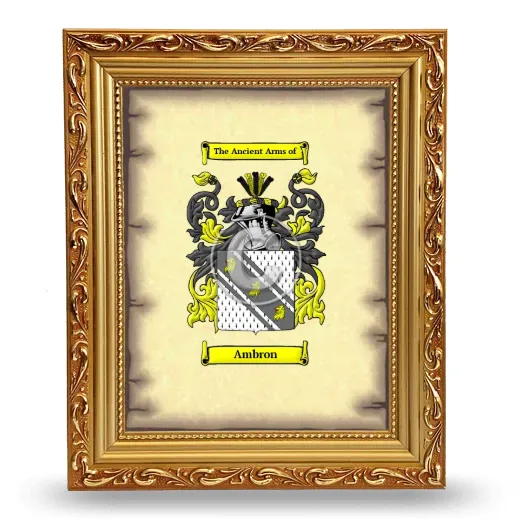 Ambron Coat of Arms Framed - Gold