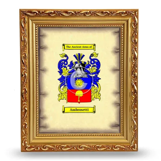 Ambrosetti Coat of Arms Framed - Gold