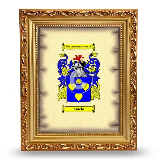 Amelo Coat of Arms Framed - Gold