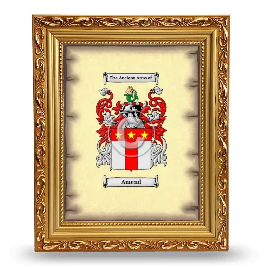 Amend Coat of Arms Framed - Gold