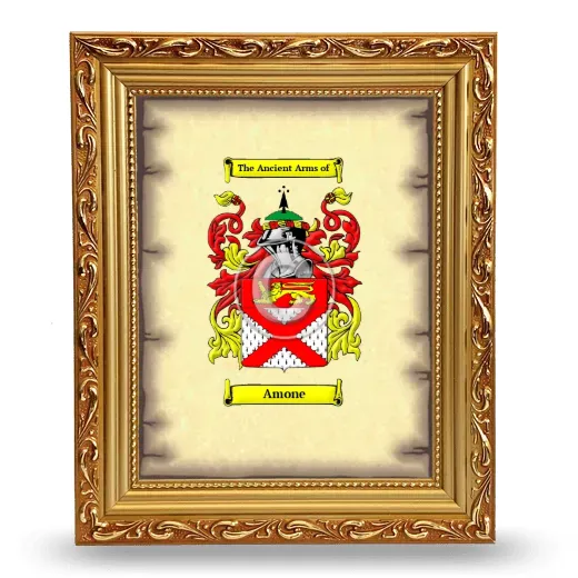 Amone Coat of Arms Framed - Gold