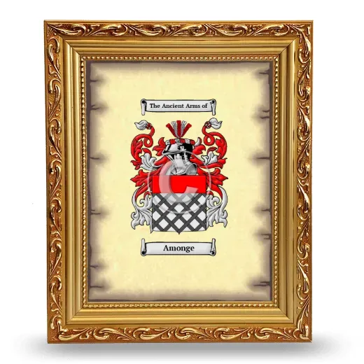 Amonge Coat of Arms Framed - Gold