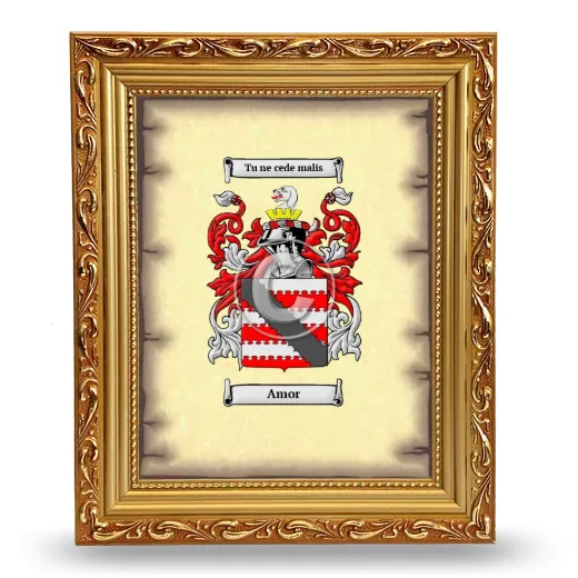 Amor Coat of Arms Framed - Gold