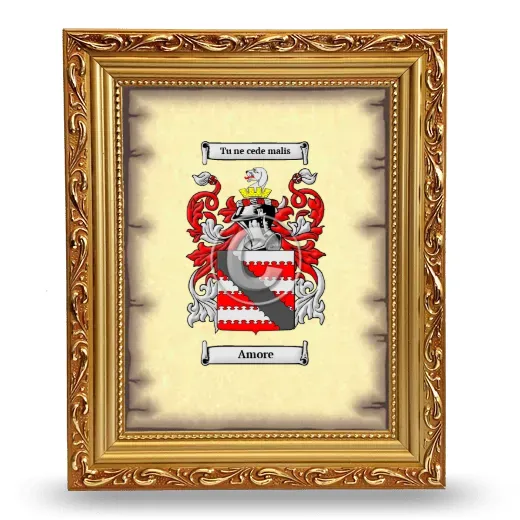 Amore Coat of Arms Framed - Gold