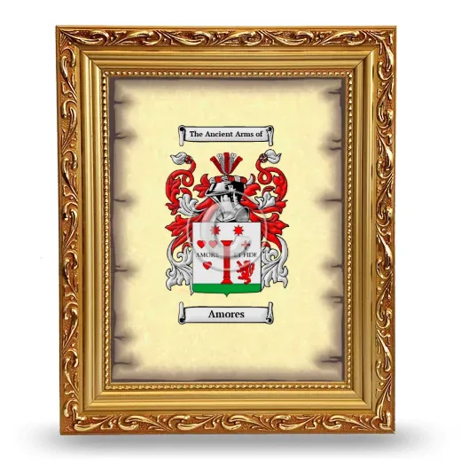 Amores Coat of Arms Framed - Gold