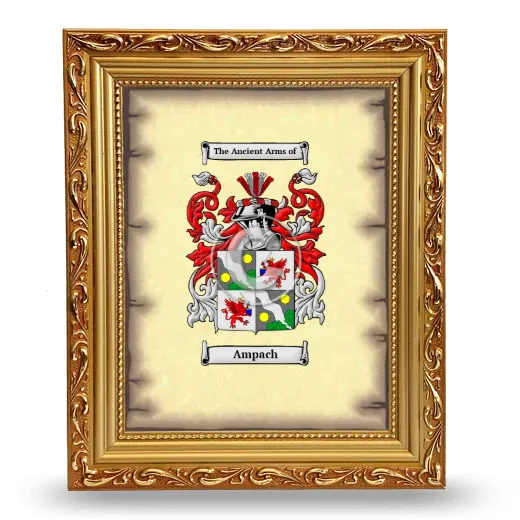 Ampach Coat of Arms Framed - Gold