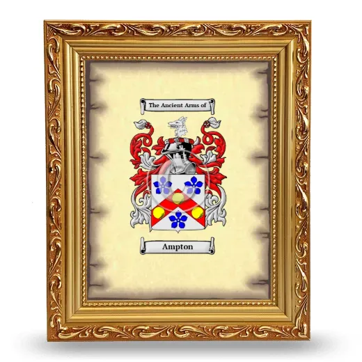 Ampton Coat of Arms Framed - Gold