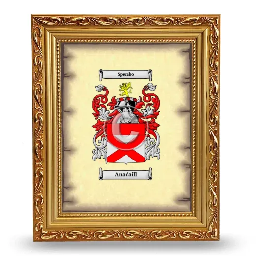 Anadaill Coat of Arms Framed - Gold