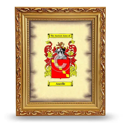 Ancelle Coat of Arms Framed - Gold