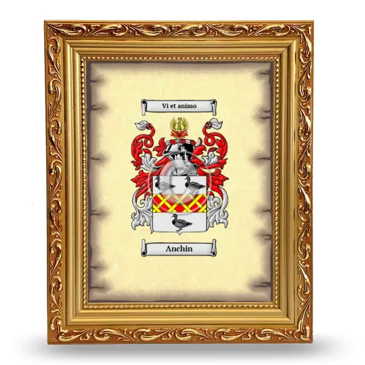 Anchin Coat of Arms Framed - Gold