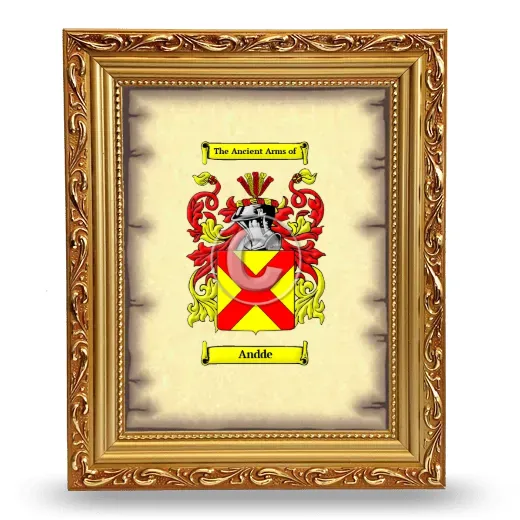 Andde Coat of Arms Framed - Gold