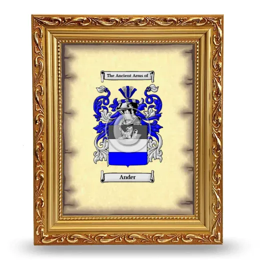 Ander Coat of Arms Framed - Gold
