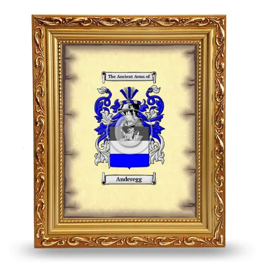 Anderegg Coat of Arms Framed - Gold