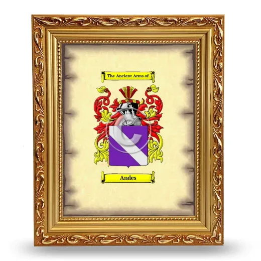 Andes Coat of Arms Framed - Gold