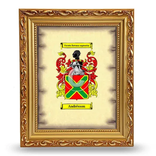 Andrésson Coat of Arms Framed - Gold