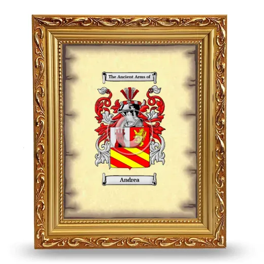 Andrea Coat of Arms Framed - Gold