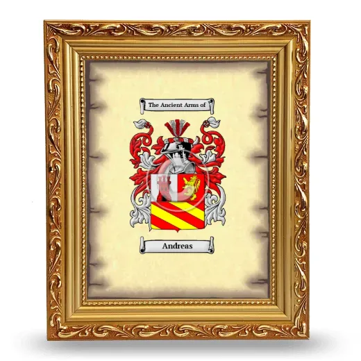 Andreas Coat of Arms Framed - Gold