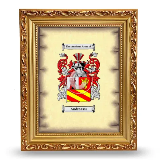 Andreassi Coat of Arms Framed - Gold