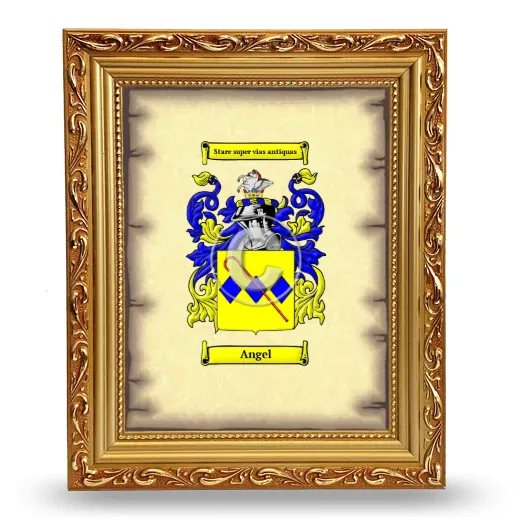 Angel Coat of Arms Framed - Gold