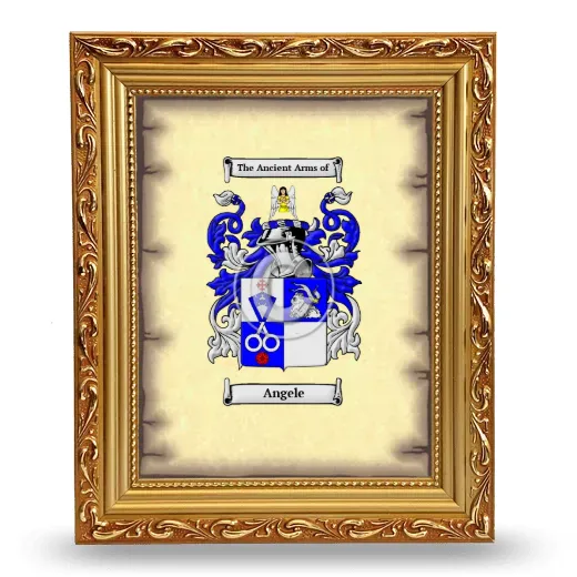 Angele Coat of Arms Framed - Gold