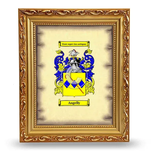 Angelly Coat of Arms Framed - Gold