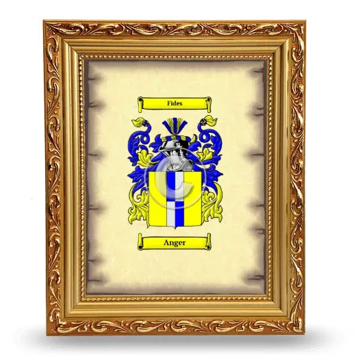 Anger Coat of Arms Framed - Gold