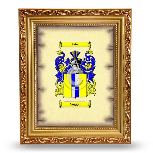 Angger Coat of Arms Framed - Gold