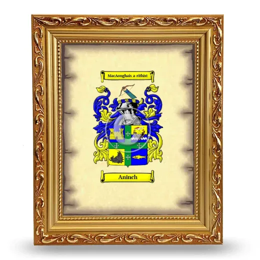 Aninch Coat of Arms Framed - Gold